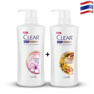 Combo 2 chai dầu gội clear hương hoa anh đào 480ml và clear thảo dược 450ml