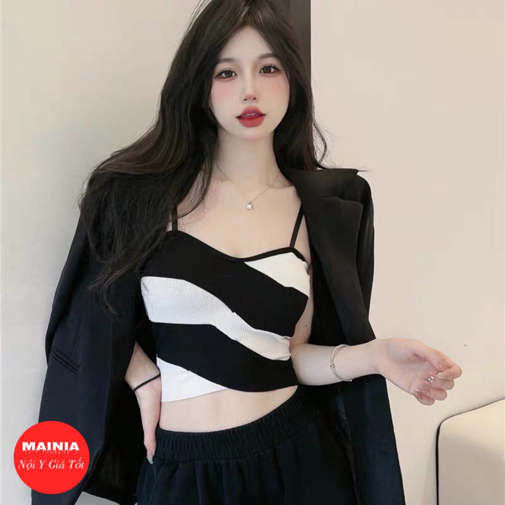 Áo Bra 2 Dây Cotton Gân Tăm Siêu Hot Thời Trang Áo Croptop Cotton Thấm Hút Co Giãn Mainia Shop
