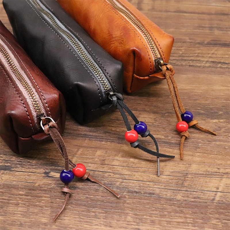 Túi Đựng Bút / Mắt Kính Bằng Da Bền Bỉ Tiện Dụng Mang Theo Du Lịch / Trường Học