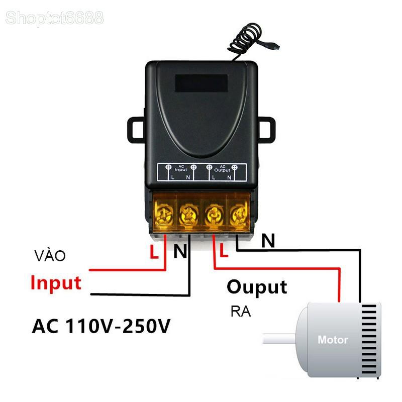 Bộ điều khiển từ xa 220V-20A, 4000W sóng RF 433mHz (gồm tay điều khiển và 01 bộ nhận)