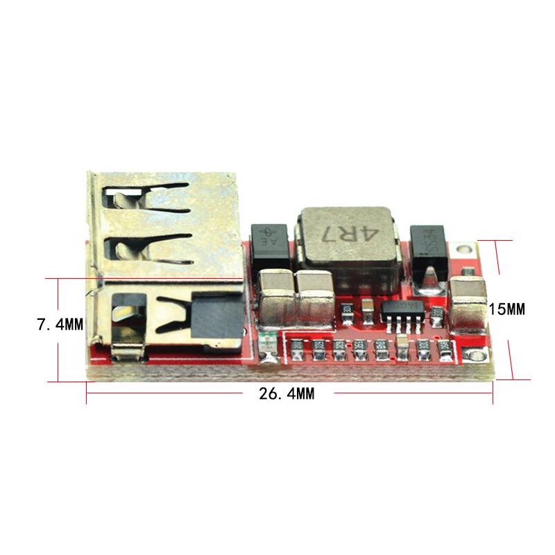 Mạch sạc dự phòng hạ áp 5V 3A, Module hạ áp 6-24V 12V/24V sang 5V 3A có cổng USB sạc xe máy hiệu suất cao