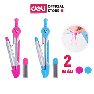 Compa học sinh deli, hồng/xanh - 1 hộp - e8616