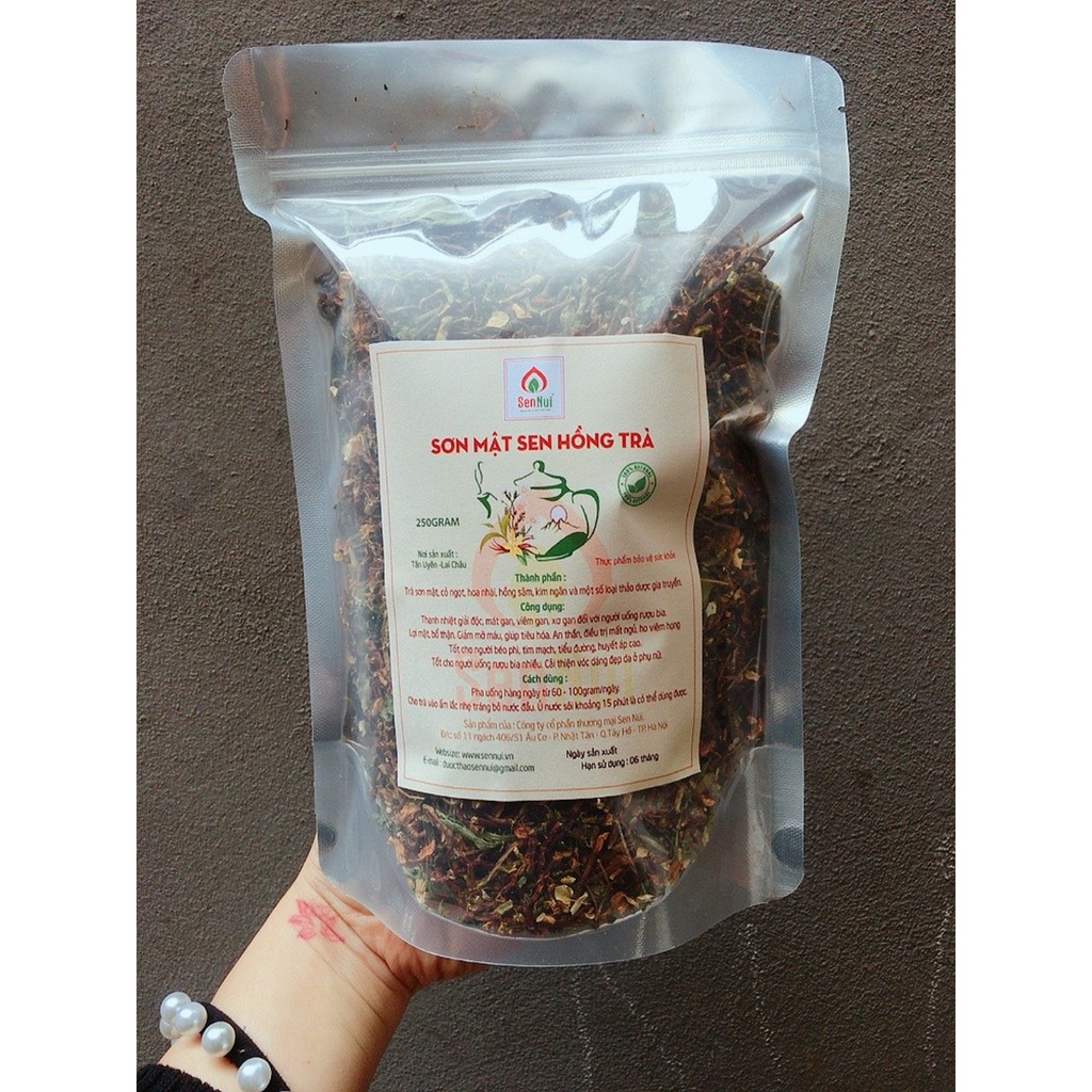 [Thảo dược Sen Núi] Sơn mật sen hồng trà Sen Núi - Trà thải độc, mát gan lợi tiểu với công thức đặc biệt túi 100gram