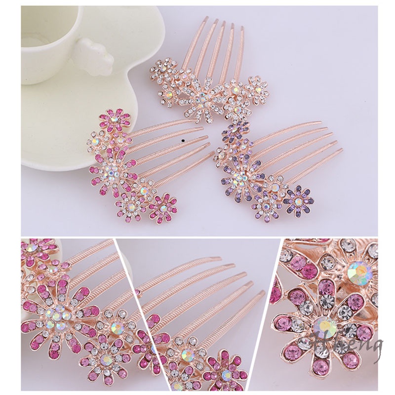YADORNOS Lược Cài Tóc Cô Dâu Đính Đá Pha Lê Và Ngọc Trai Nhân Tạo Thời Trang