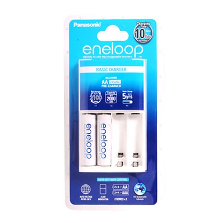 BỘ SẠC PIN PANASONIC ENELOOP TIÊU CHUẨN 10 GIỜ K-KJ51MCC20V ( K-KJ18MCC20V ) KÈM 2 VIÊN PIN AA