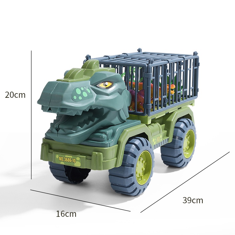 Xe chở khủng long Dino X, Đồ chơi xe ô tô khủng long chở thú chuyên dụng cỡ lớn trẻ em [Tặng bộ khủng long]