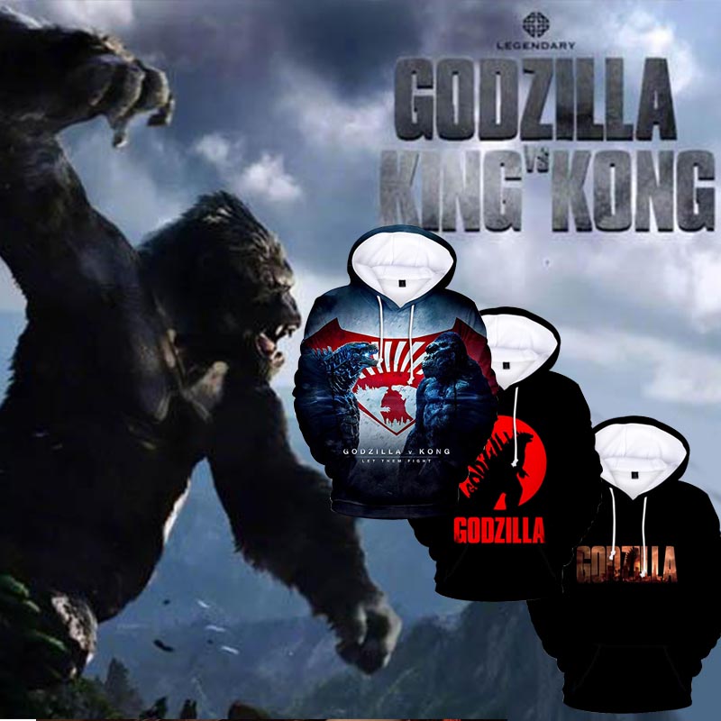 Anime Áo Hoodies Tay Dài In Hình Godzilla Thời Trang Birthday Gift