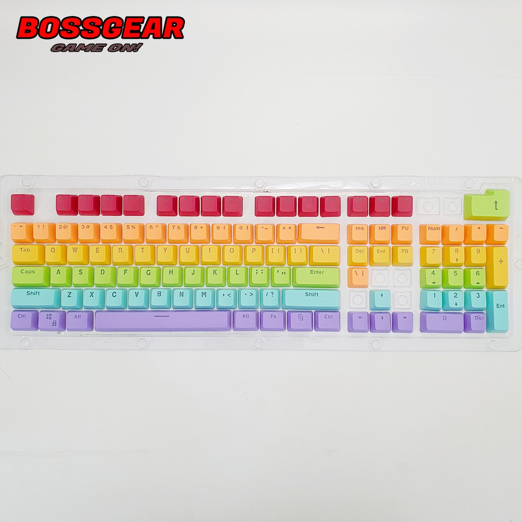 Bộ Keycap PBT 106 Phím Rainbow Six Double Shot Xuyên LED ( OEM Profile, Ansi layout )