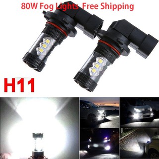 Bóng đèn LED siêu sáng chống sương mù H11/H8 80W 3030 - Màu trắng bộ 2 cái
