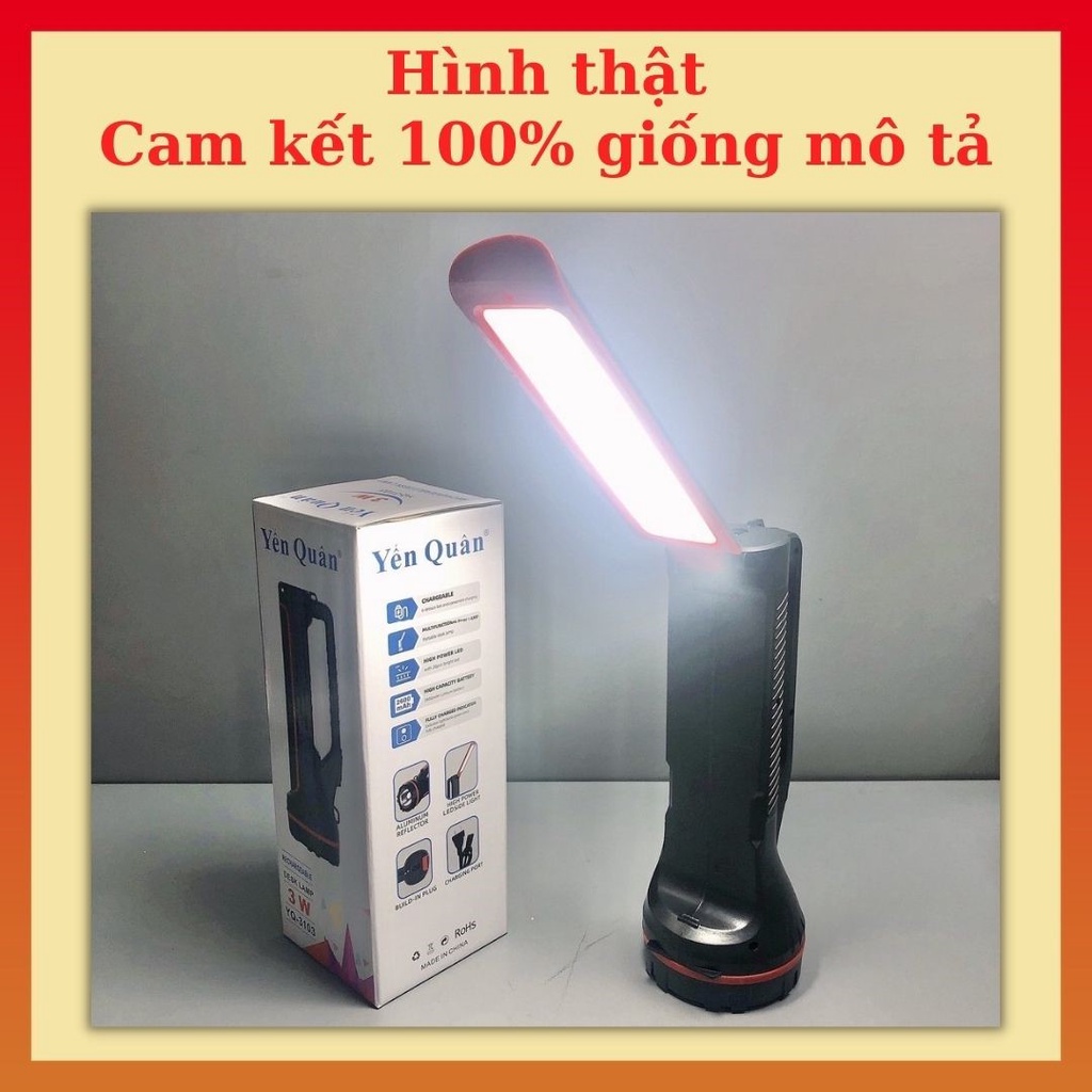 Đèn pin 2 trong 1 Yến Quân 3W YQ-3103 siêu sáng pin sạc dùng 5h, bảo hành 3 tháng
