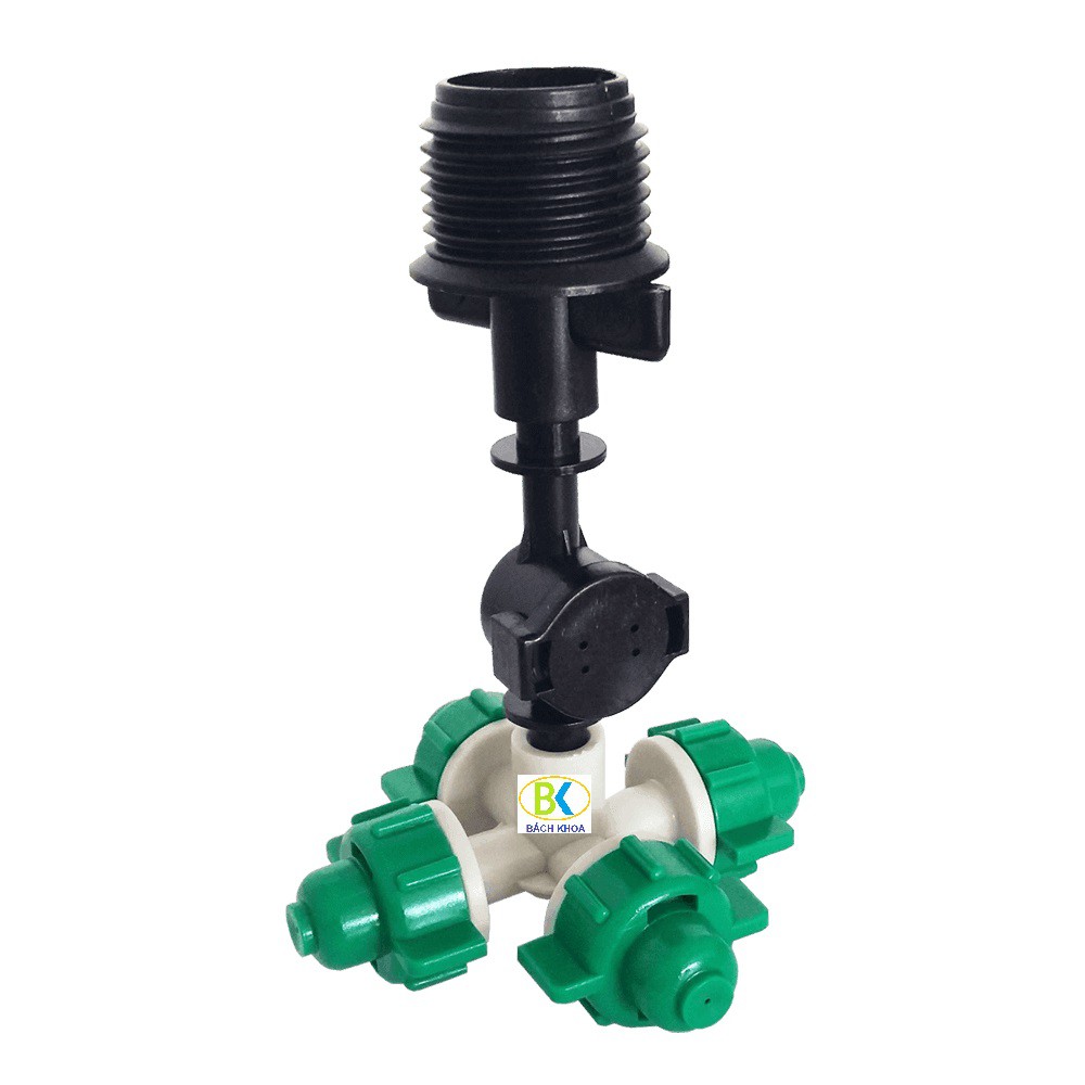 Béc tưới màu xanh 4 hướng ren ngoài 21mm