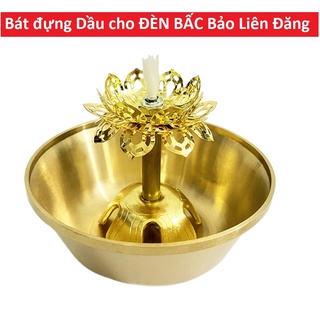 Bát Bự dùng để đựng dầu lưu ly cho ĐÈN Bấc BẢO LIÊN ĐĂNG phong cách Tây Tạng, chất liệu ĐỒNG THAU - ( Không Gồm ĐÈN )