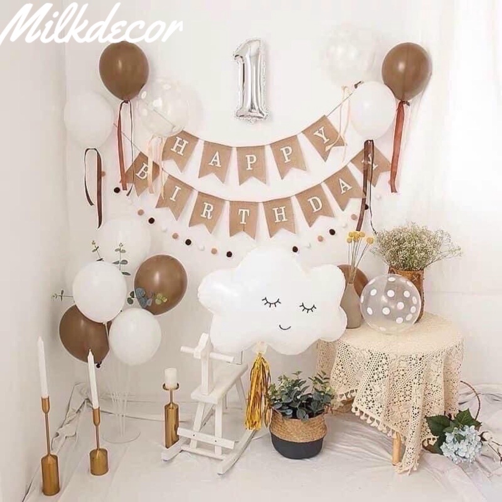 Set Bóng Bay Trang Trí Sinh Nhật Hàn Quốc HQ09 Đủ Phụ Kiện