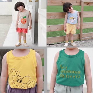 Áo Bé Trai Ba Lỗ Cotton Mát In Hình Hoạ Tiết Xinh Xắn Nhiều Màu Cho Bé - Nhà Cam