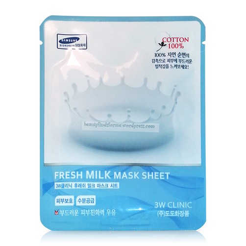 Hàng Chính Hãng mặt nạ sữa tươi 3W Clinic Fresh Milk Mask Sheet 23ml