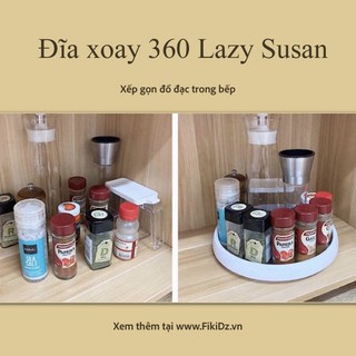 Kệ khay gia vị khay mĩ phẩm xoay 360 lazy susan 1-2 tầng