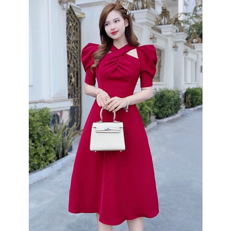 (HCM) Đầm xoè sang chảnh vải FORD siêu xinh tôn dáng cho các nàng , thời trang tinh tế hot hit cho các chị em KME STORE