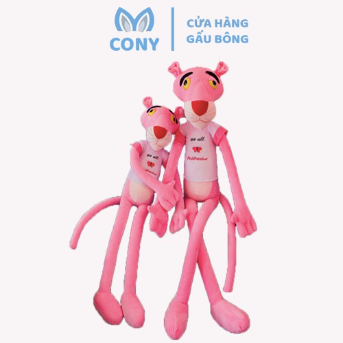 Gấu bông báo hồng mang áo mặt ngáo size 1M và size 1M3/ Thú bông báo hồng pink panther - CONY House