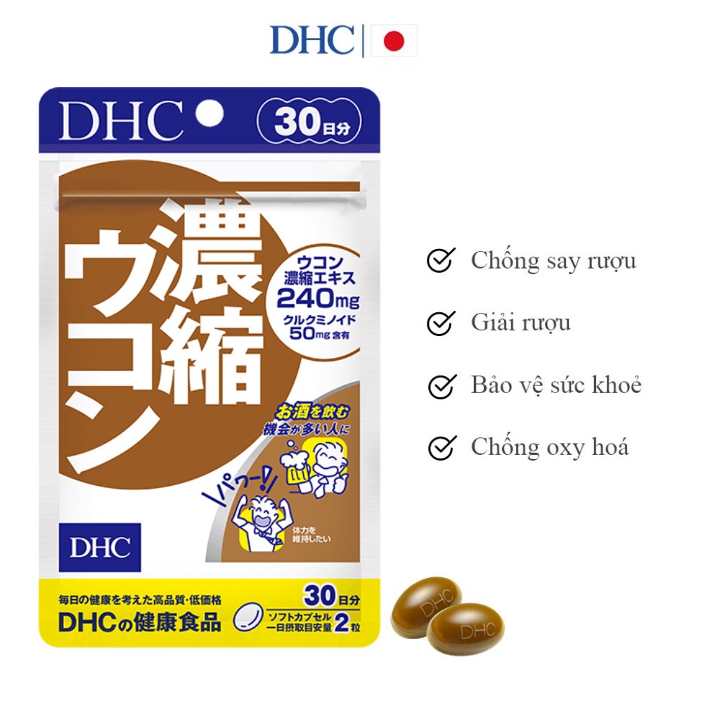 Nghệ Viên DHC Concentrated Turmeric Viên tinh chất nghệ cô đặc chống oxy hóa, giải độc gan 30 ngày
