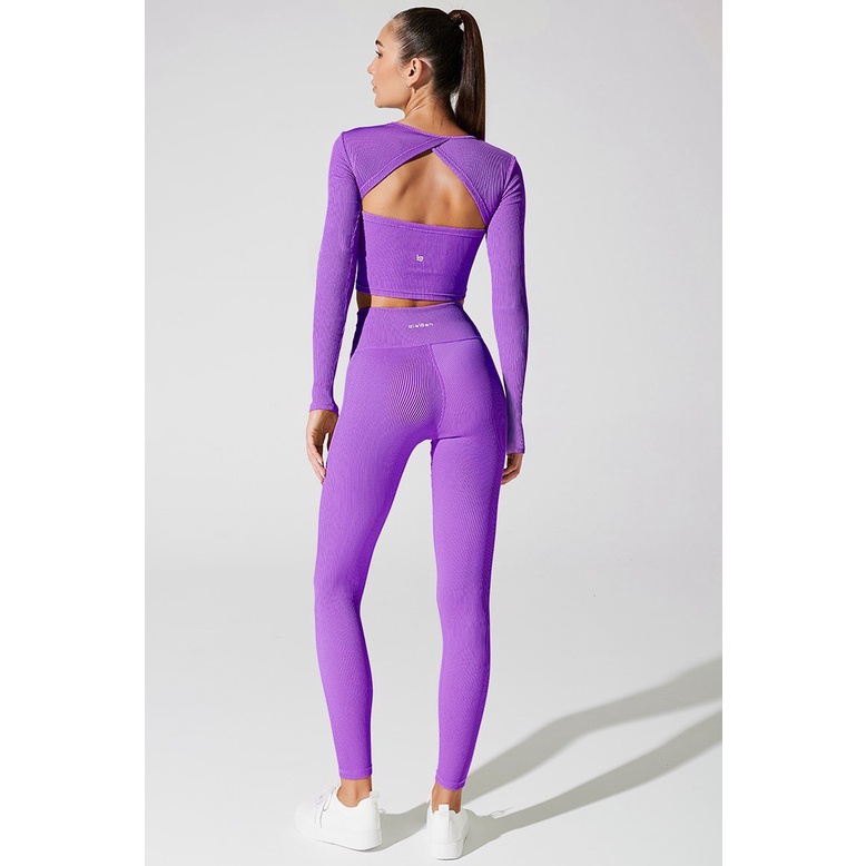 OLABEN Quần legging basic Querida Hw Ribbed Legging Deep Lilac