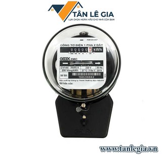 Công tơ điện 1 pha 2 dây Gelex Emic CV140 20A có loại kiểm định hoặc không kiểm định, được sản xuất tại Việt Nam