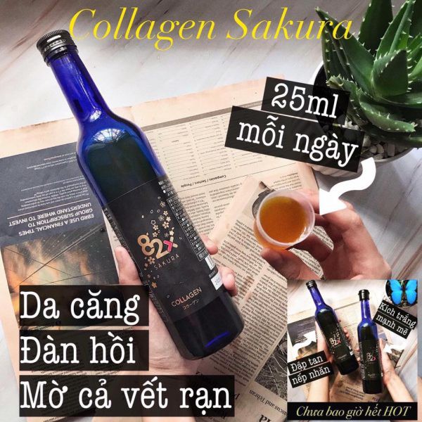 Nước uống Collagen 82X Sakura Premium 500ml - HÀNG NỘI ĐỊA NHẬT | Thế Giới Skin Care