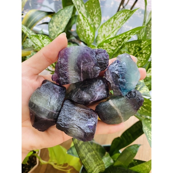 Đá thô Rainbow Fluorite, Đá thiên nhiên chưa qua chế tác, không xử lý, Đá năng lượng, Rawstone