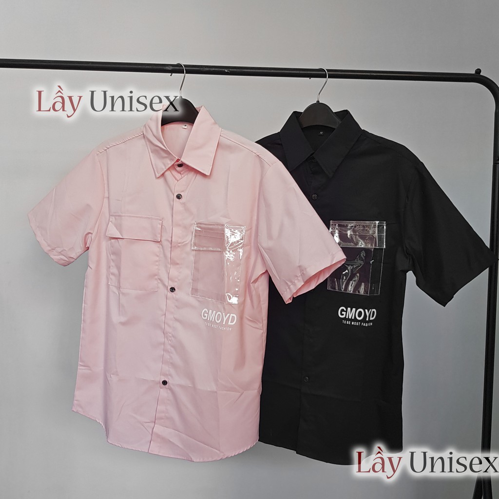 [ ĐỘC - LẠ ] Áo sơ mi tay ngắn unisex form rộng phối túi nhựa, sơ mi cộc tay ulzzang nam nữ | BigBuy360 - bigbuy360.vn