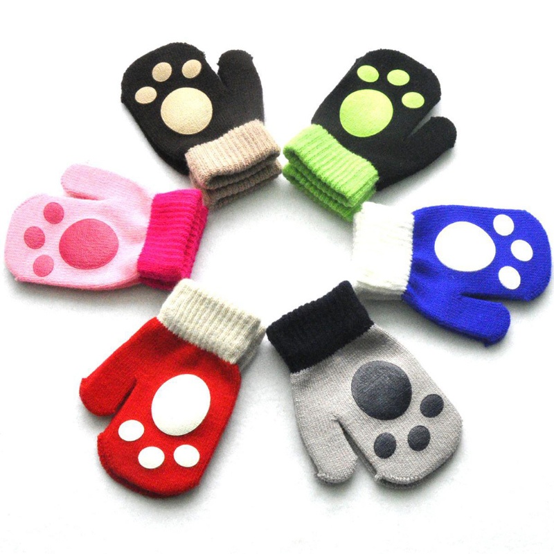 Găng Tay Len Dày Dặn Giữ Ấm Cho Bé