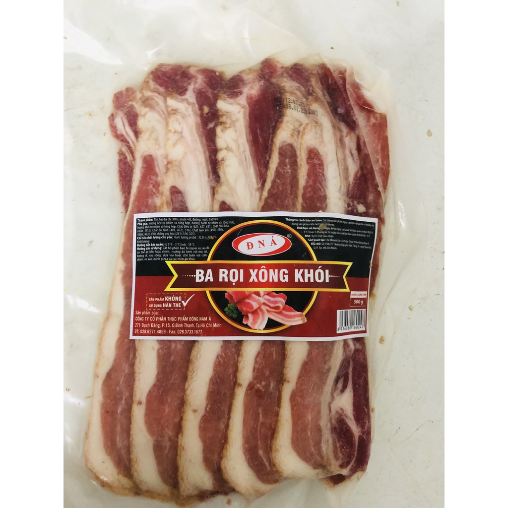 500g Thịt ba rọi xông khói