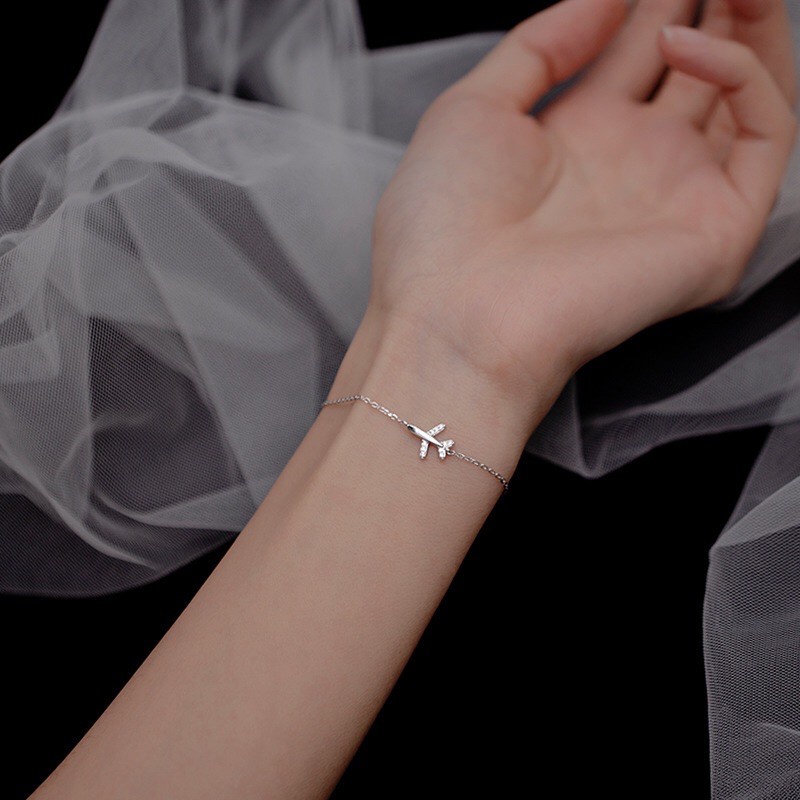 Lắc tay bạc lắc chân bạc thật DaLiA Jewelry lắc tàu bay cất cánh đáng yêu