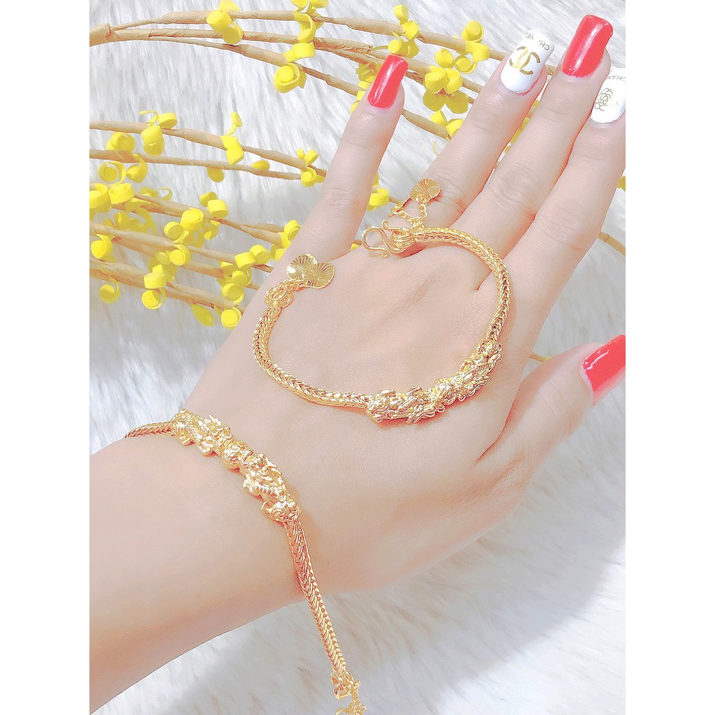 Lắc tay nữ UHA, lắc tay phong thùy bền màu thiết kế cao cấp sáng lấp lánh L36