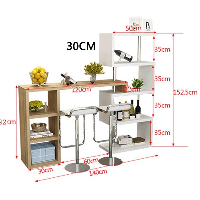 💥Giá sốc💥 Quầy bar mini ngăn bếp và phòng khách gỗ MDF BAH038 | BigBuy360 - bigbuy360.vn