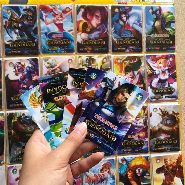 Thẻ bài liên quân loại đẹp vỉ 24 gói ( có sỉ đồ trẻ em )