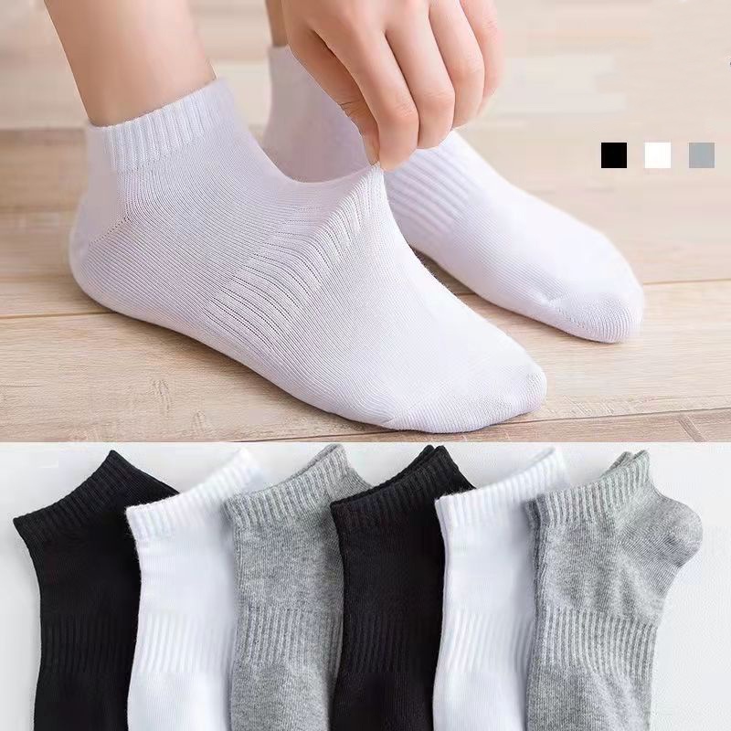 Vớ Cotton Thể Thao Mềm Mại Màu Trơn Thoáng Khí Thoải Mái Dễ Phối Đồ