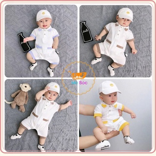 Bộ body đùi bodysuit ngắn tay cho bé trai bé gái sơ sinh mã H022