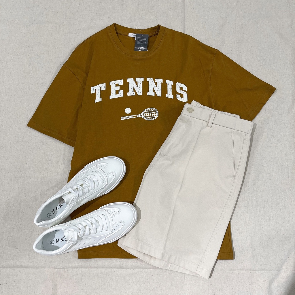 [Ảnh thật] Áo thun TENNIS cotton dáng rộng 136 | BigBuy360 - bigbuy360.vn