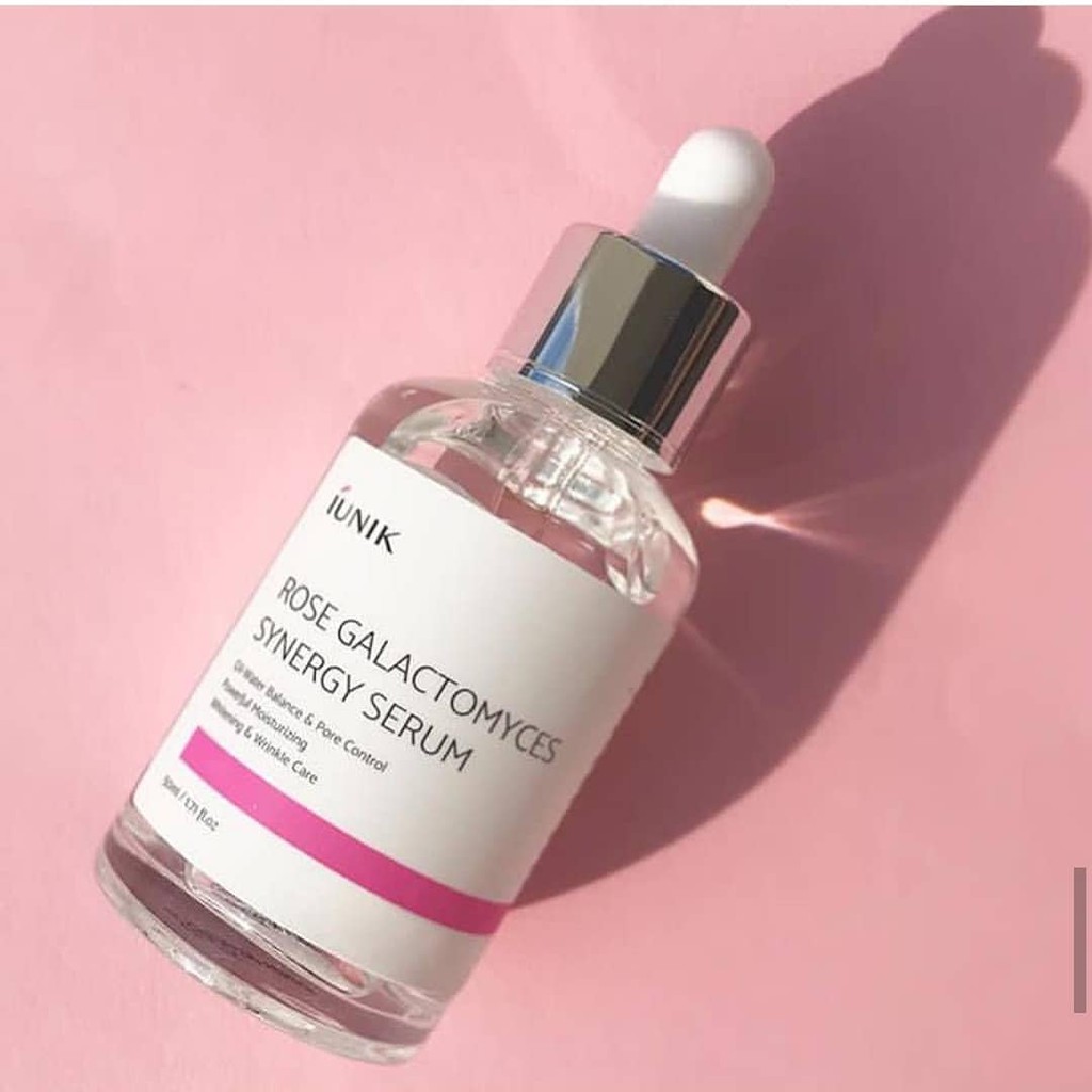 Tinh chất dưỡng sáng da và se khít lỗ chân lông IUNIK Rose Galactomyces Synergy Serum 50ml