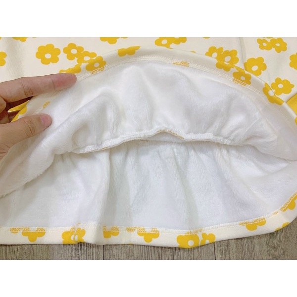 Áo váy Agabang lót lông hoa vàng bèo gấu dễ thương Nga Fish A7LH8