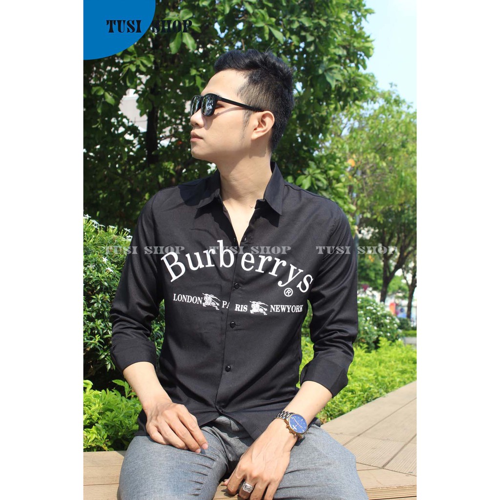 [SIÊU GIẢM GIÁ] Áo sơ mi nam nữ cặp đôi chất liệu kate lụa in LOGO | BigBuy360 - bigbuy360.vn