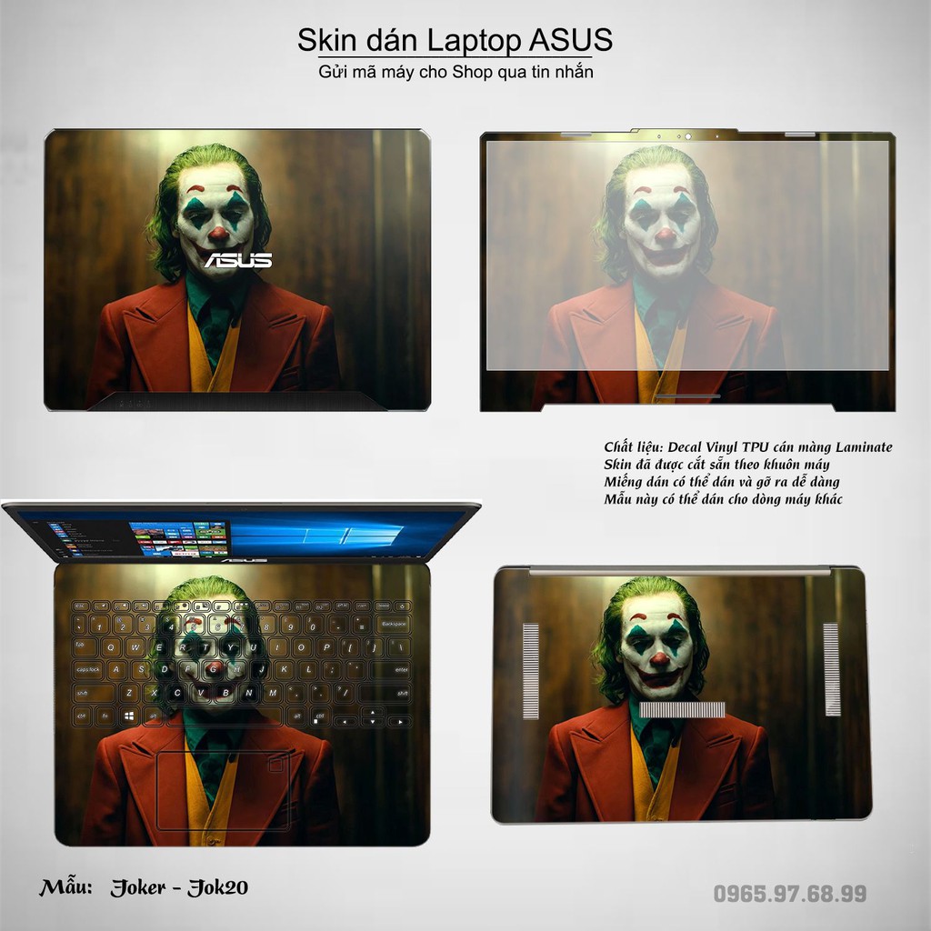 Skin dán Laptop Asus in hình Joker _nhiều mẫu 3 (inbox mã máy cho Shop)