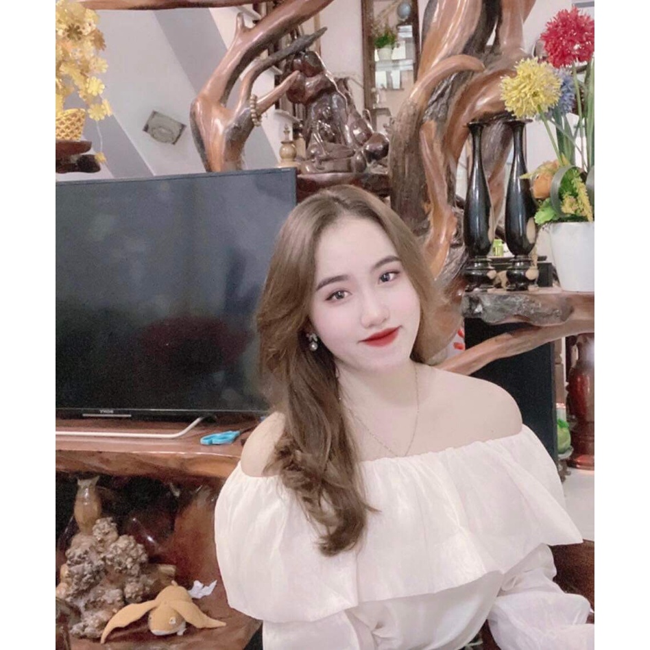 Áo trễ vai tay dài HANNA trễ vai nữ 2 lớp bánh bèo tay phồng  Xưởng may Hạnh Ngân 1hitshop haiphuongshop HN001