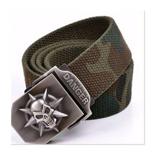 Thắt lưng, nịt lưng vải US Army mặt đầu lâu