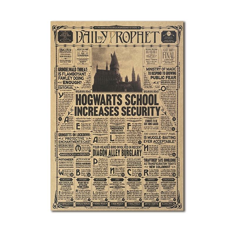 Hình áp phích phim harry potter 42 + 30cm dùng để trang trí nội thất