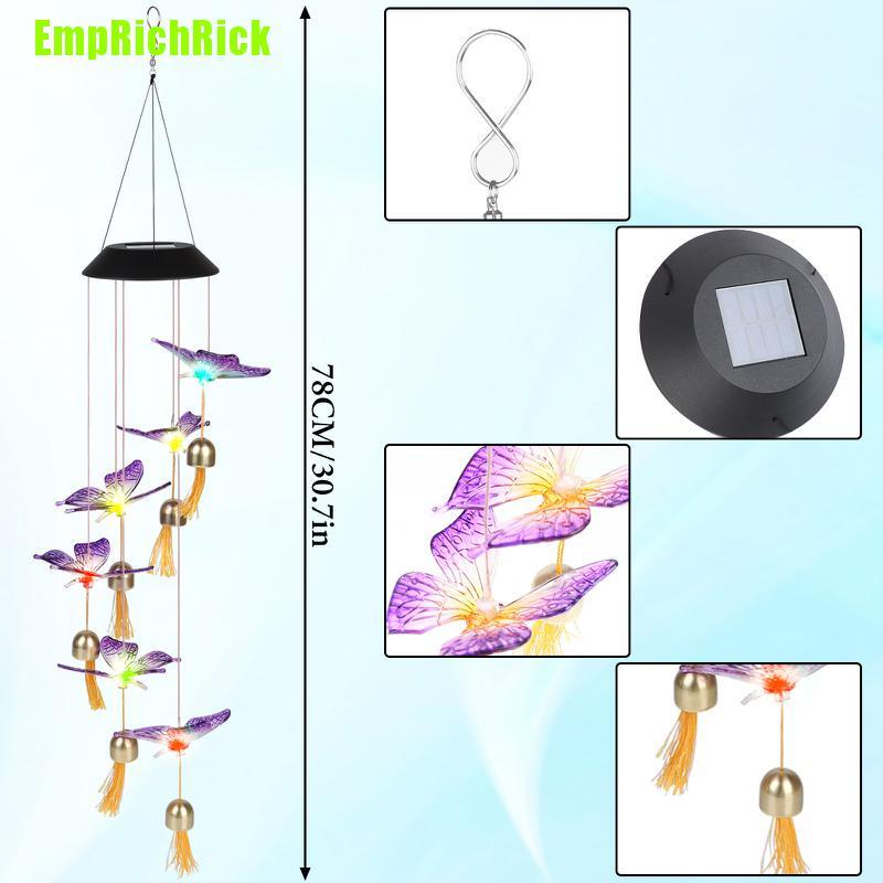 Chuông Gió Hình Bướm Thay Đổi Màu Sử Dụng Năng Lượng Mặt Trời