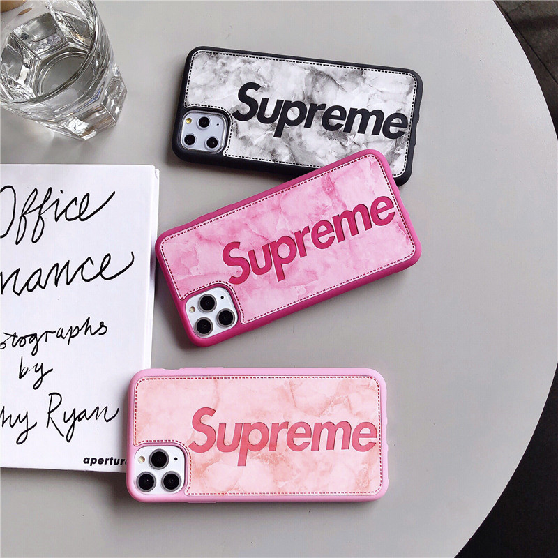 Ốp điện thoại silicone da PU họa tiết logo Supreme độc đáo cho cho iPhone 11 7 8 + 6 6s+ X XR XS MAX 11Pro Max SE 2020