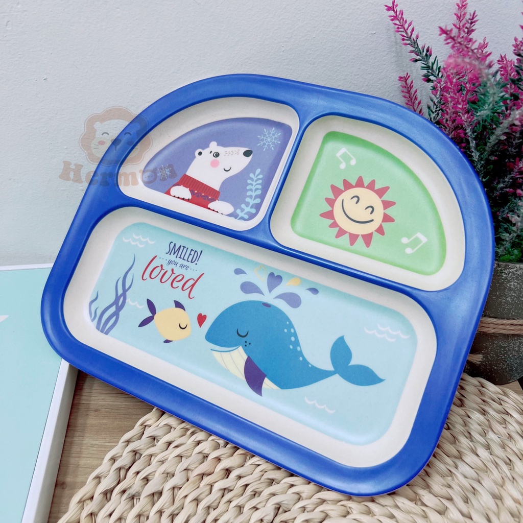 Khay ăn dặm Hermon sợi tre phân phối chính hãng Bonbon mart