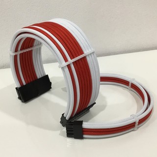 DÂY NGUỒN BỌC LƯỚI NỐI DÀI MÀU TRẮNG ĐỎ CAO CẤP WHITERED02