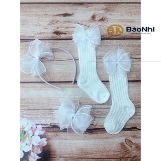 Full sét 3 phụ kiện cho bé gồm vớ kẹp và cày tóc