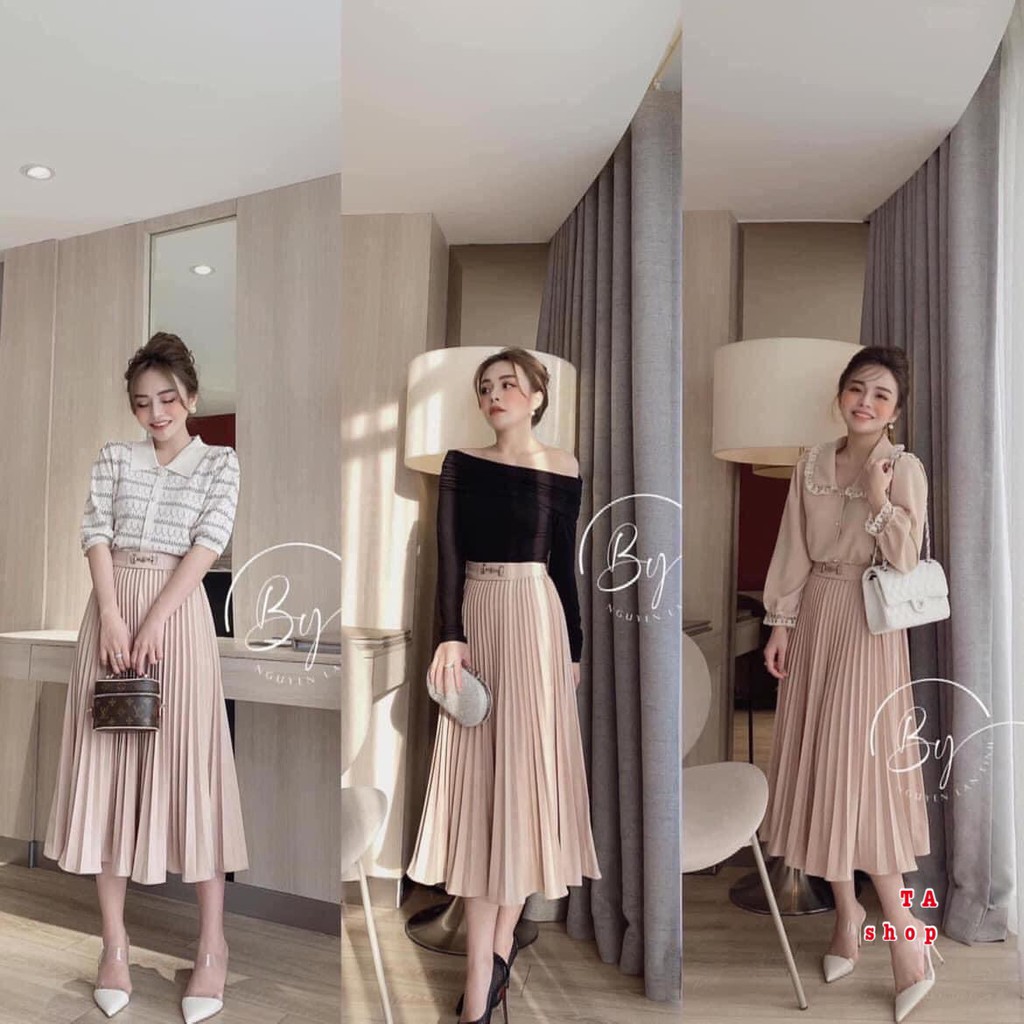 chân váy xếp ly đai xích shop sun soc | BigBuy360 - bigbuy360.vn